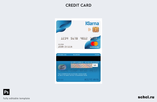 цифровая загрузка шаблона Mastercard банка Klarna Финляндии